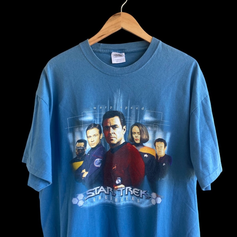 Vintage 2004 Star Trek Warp Speed promo tee VTG XL Television Movie Sci fi